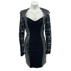 Wilsons Leather | Dresses | Wilsons Leather 9s Nwt Vintage Black Leather  Paneled Mini Bodycon Dress Small | Poshmark